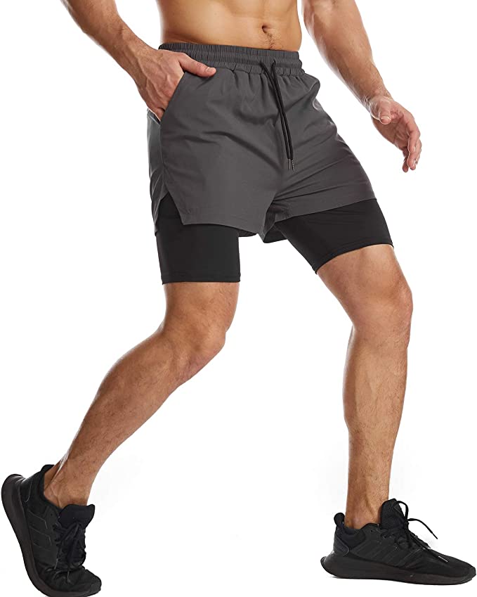 Sportswear Double-deck Running Shorts 2 In 1